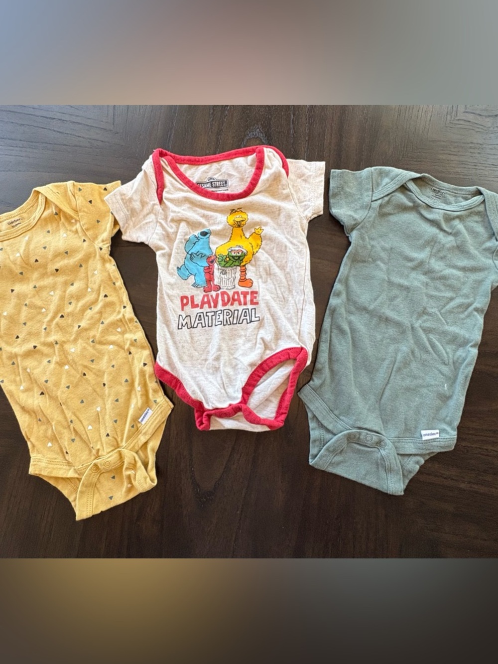 Bundle 3 Baby Onesies 6-9M Gerber Sesame Street Unisex